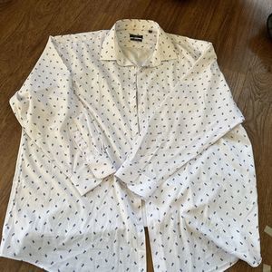 Shaquille O'Neal Shirt Mens 18.5 34/35 XLG Big Fit Cooling Stretch Button Up